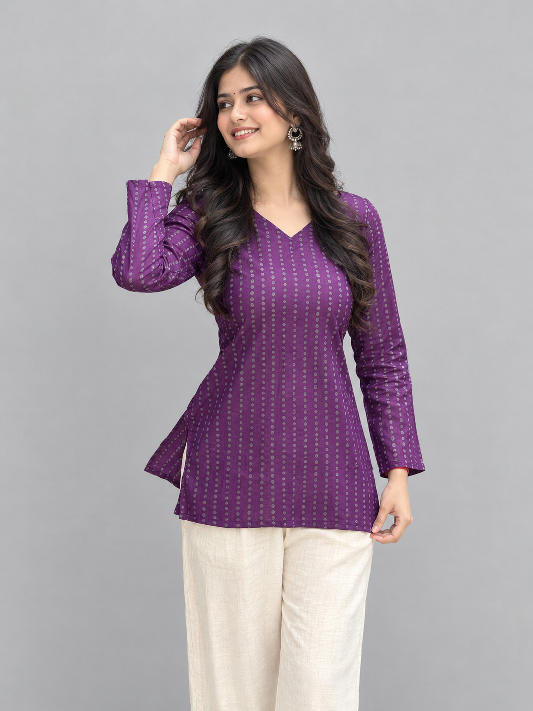 Inara Purple Corset Back Kurti