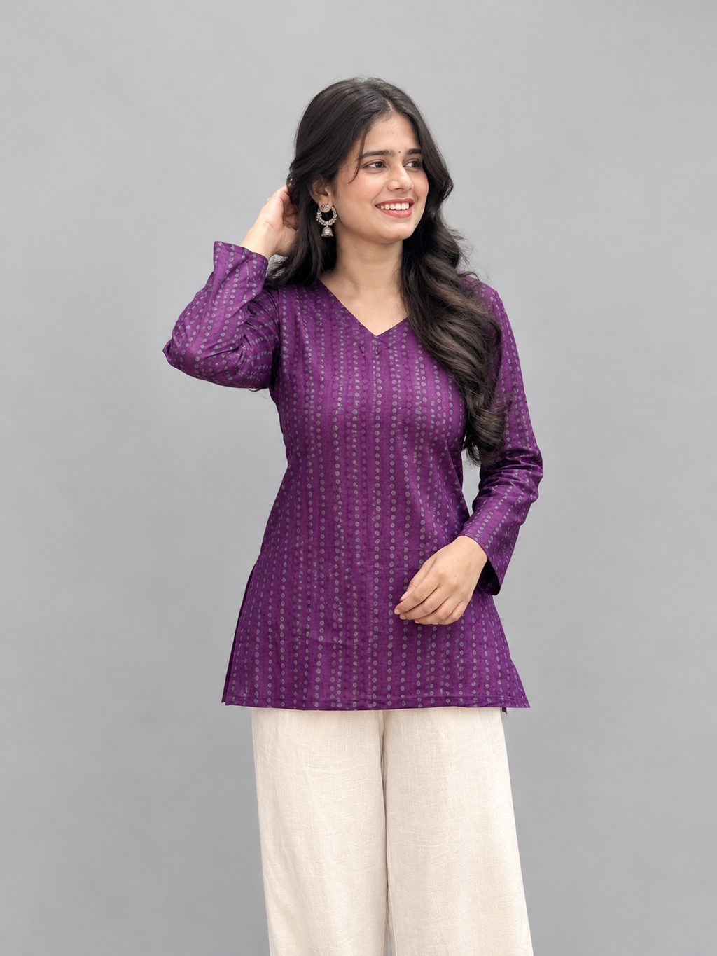 Inara Purple Corset Back Kurti