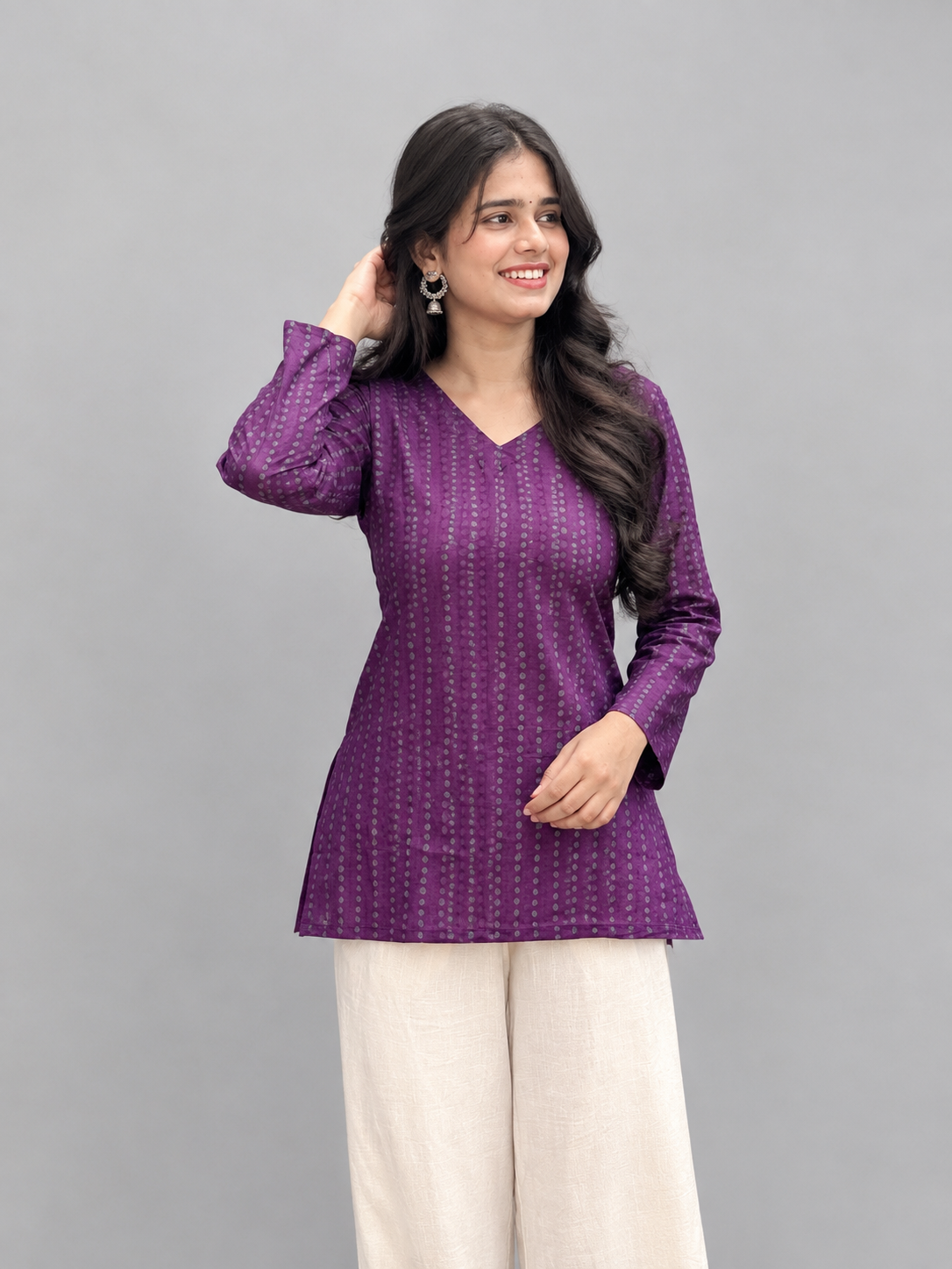 Inara Purple Corset Back Kurti