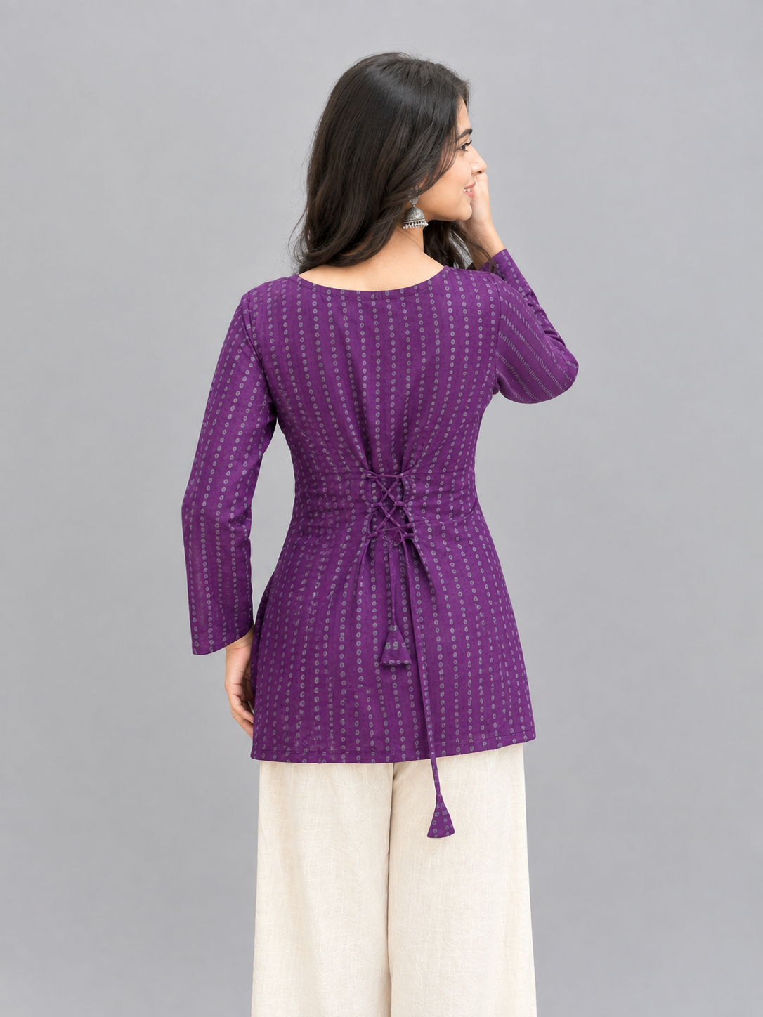 Inara Purple Corset Back Kurti