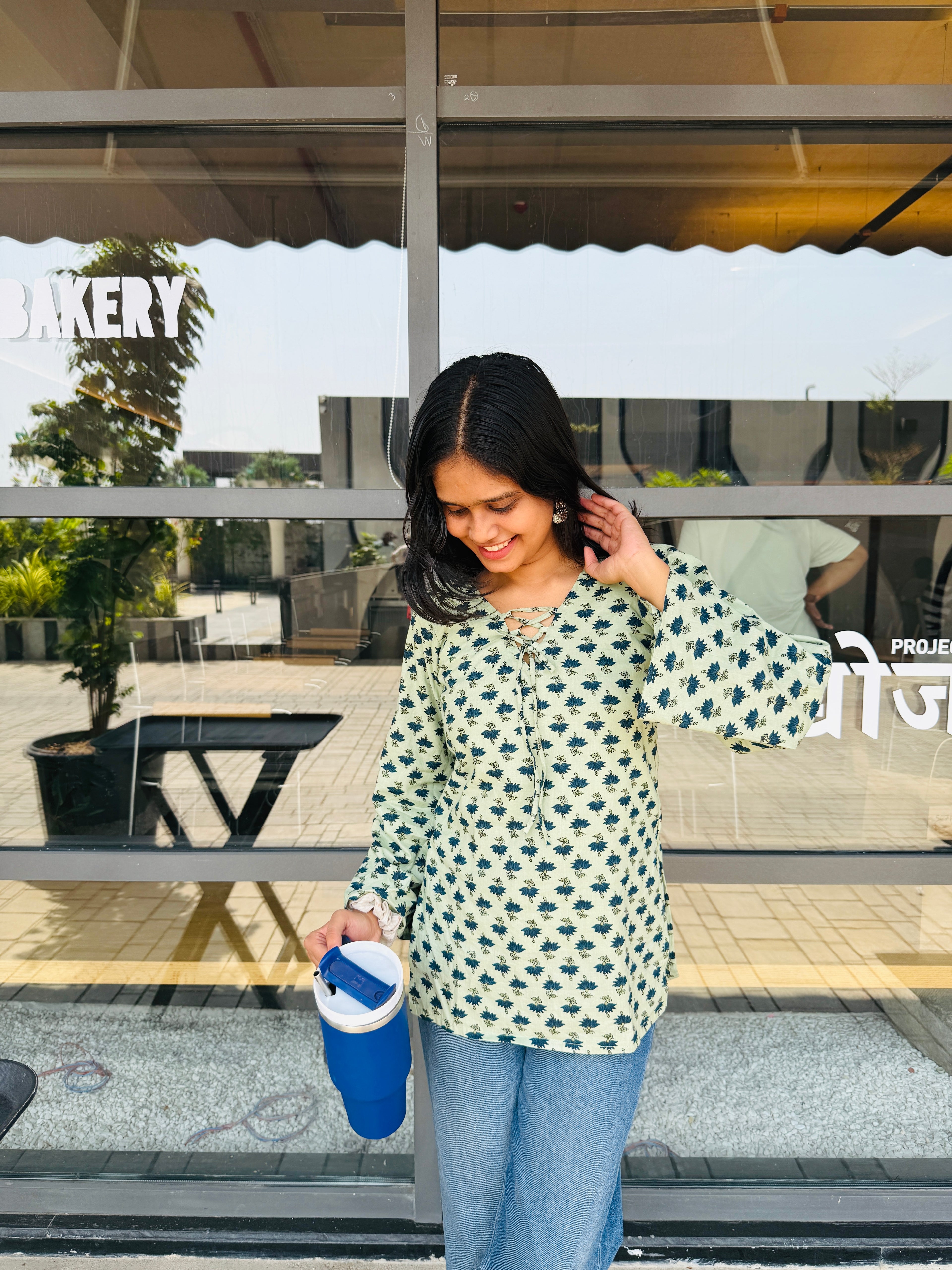 Sitara Light Green Printed Kurti