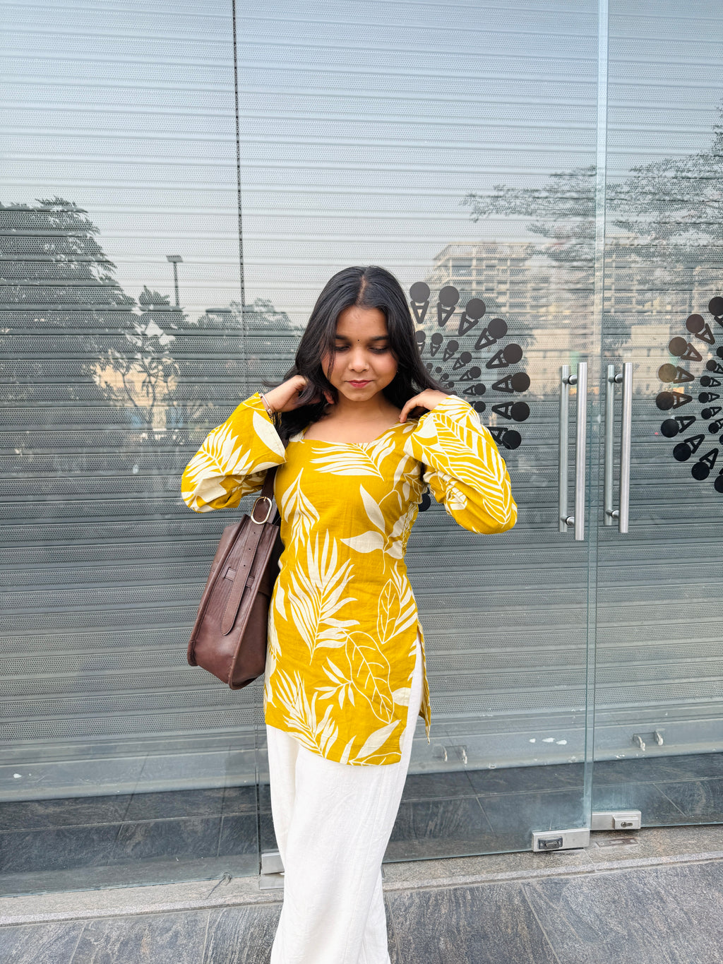 Saanvi Printed Yellow Kurti