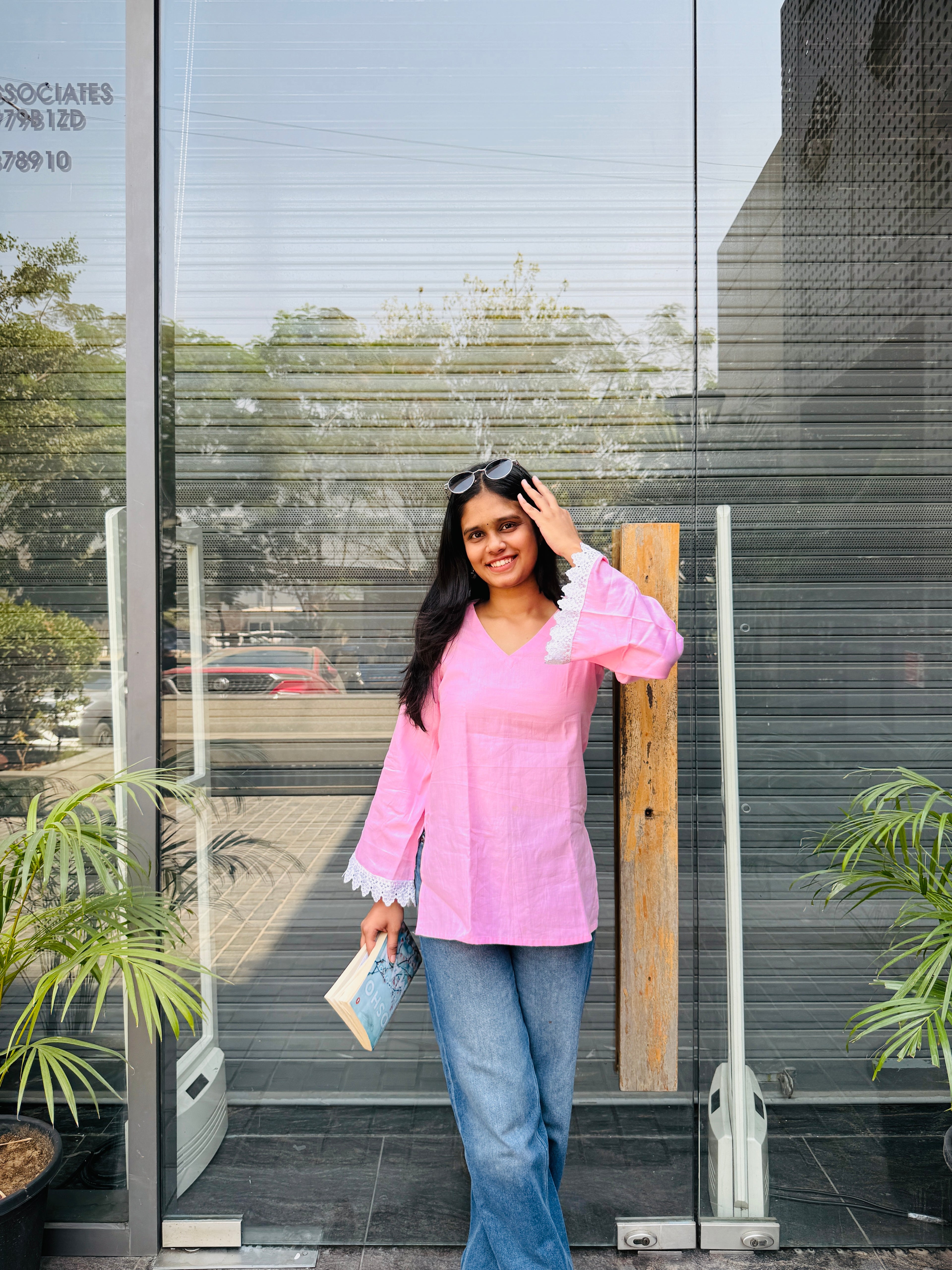 Vanya Pink Bell Sleeve Kurti