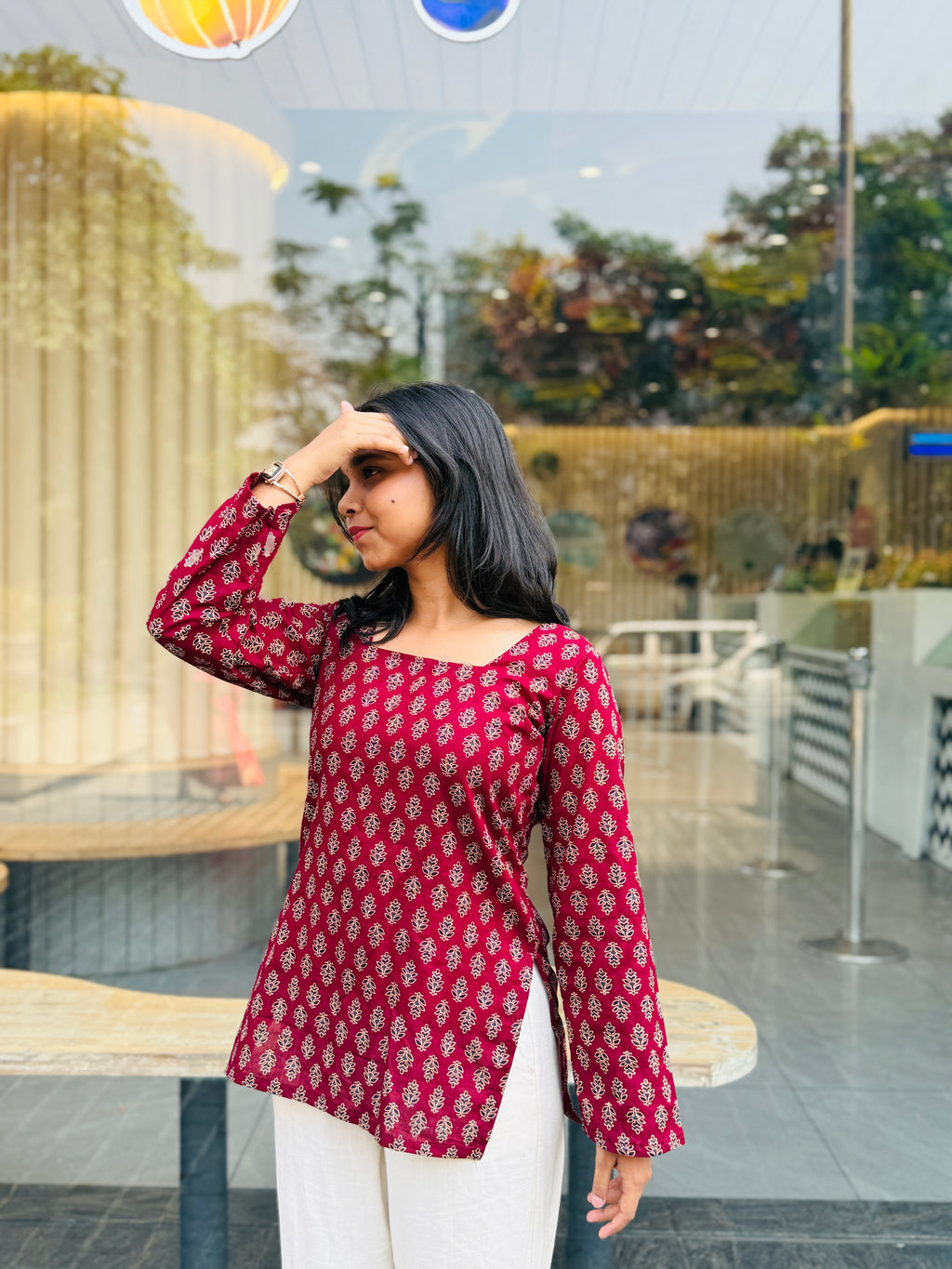Avni Navy Blue Corset Back Kurti
