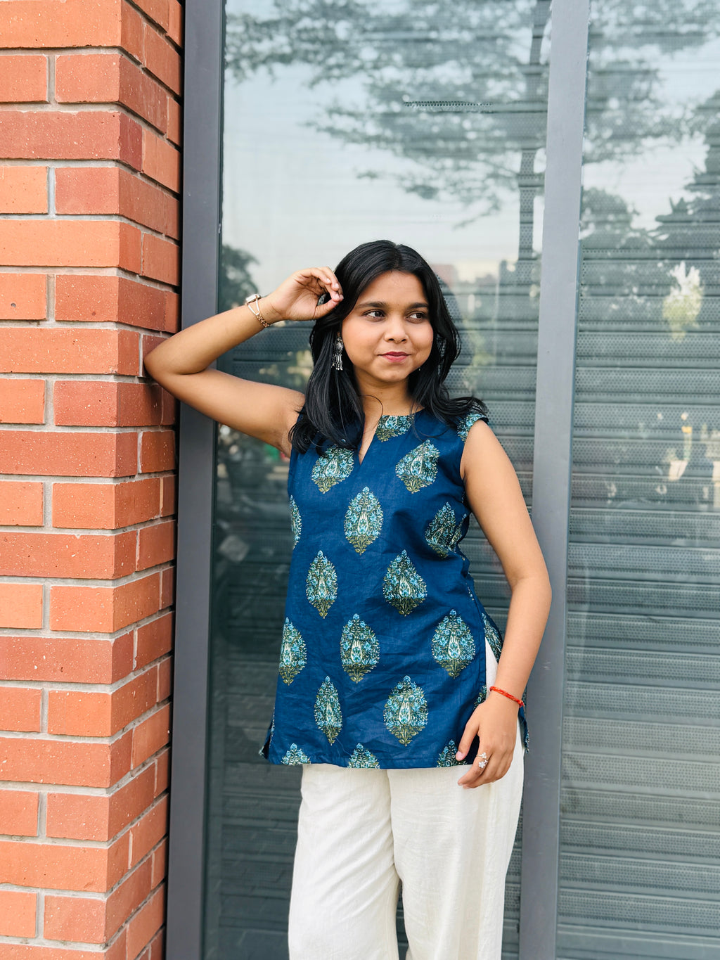 Jhanvi Navy Blue Kurti
