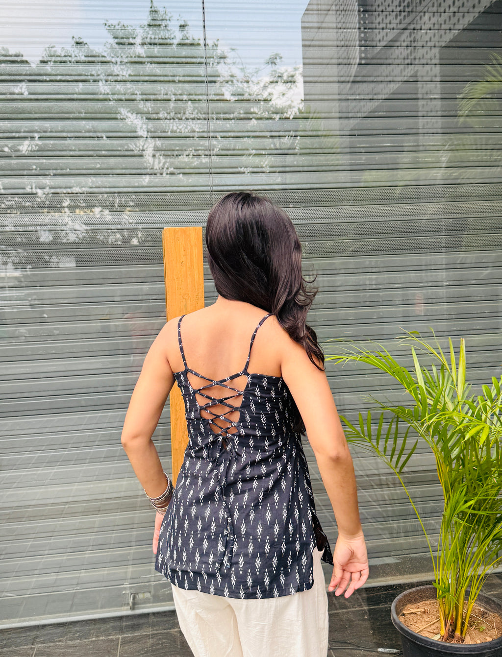 Naina Black Spaggeti Kurti