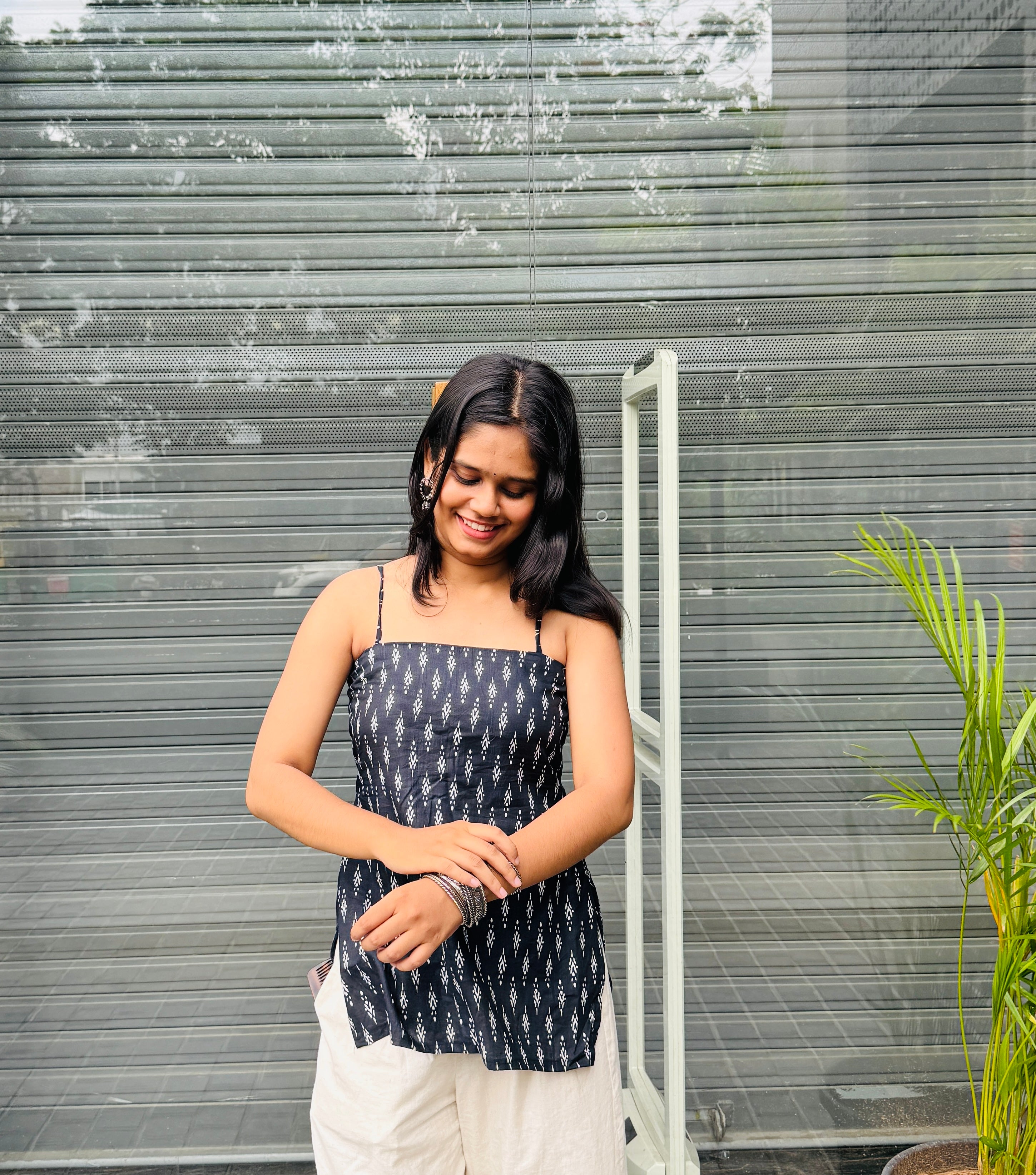 Naina Black Spaggeti Kurti