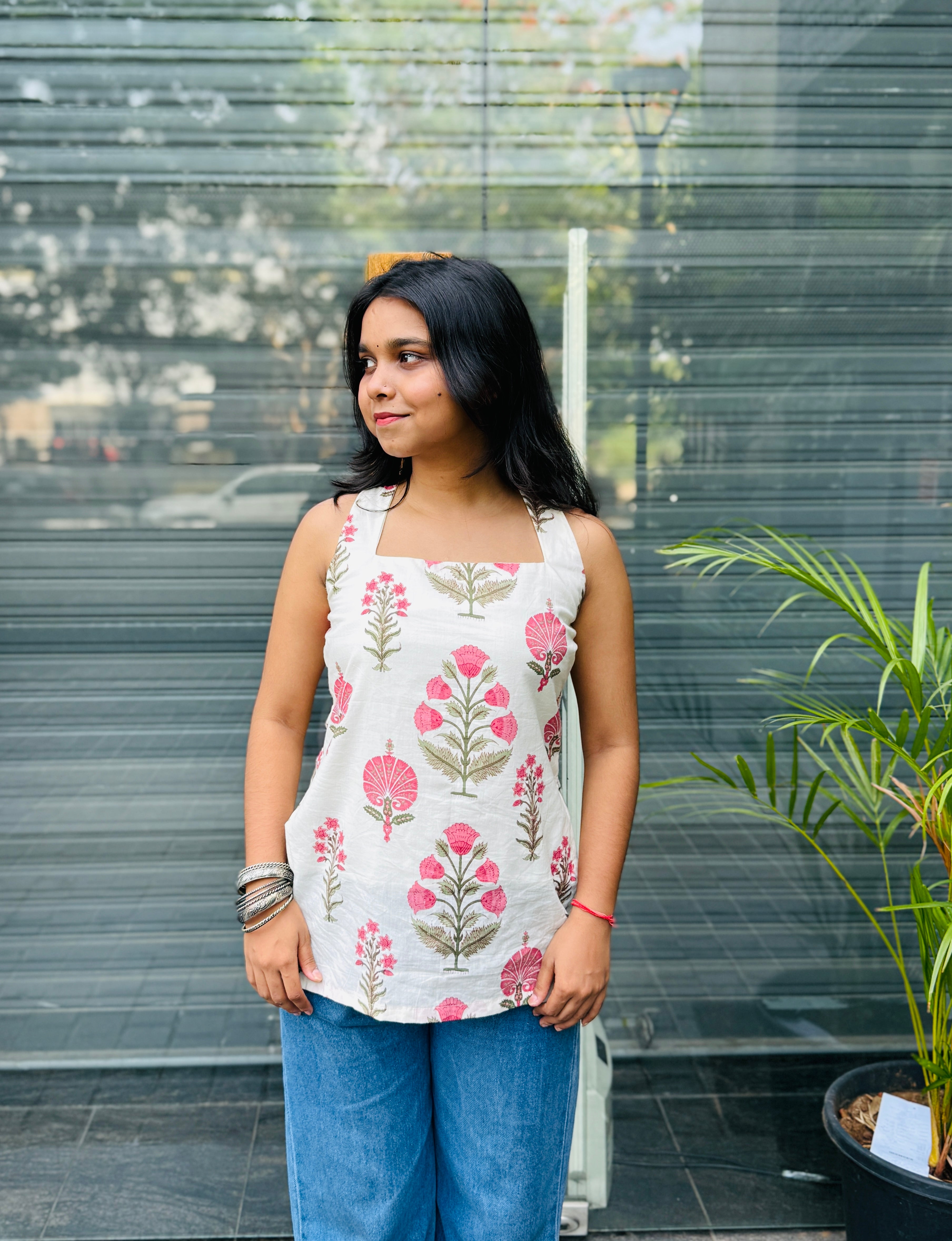 Amaiyra Printed White Kurti