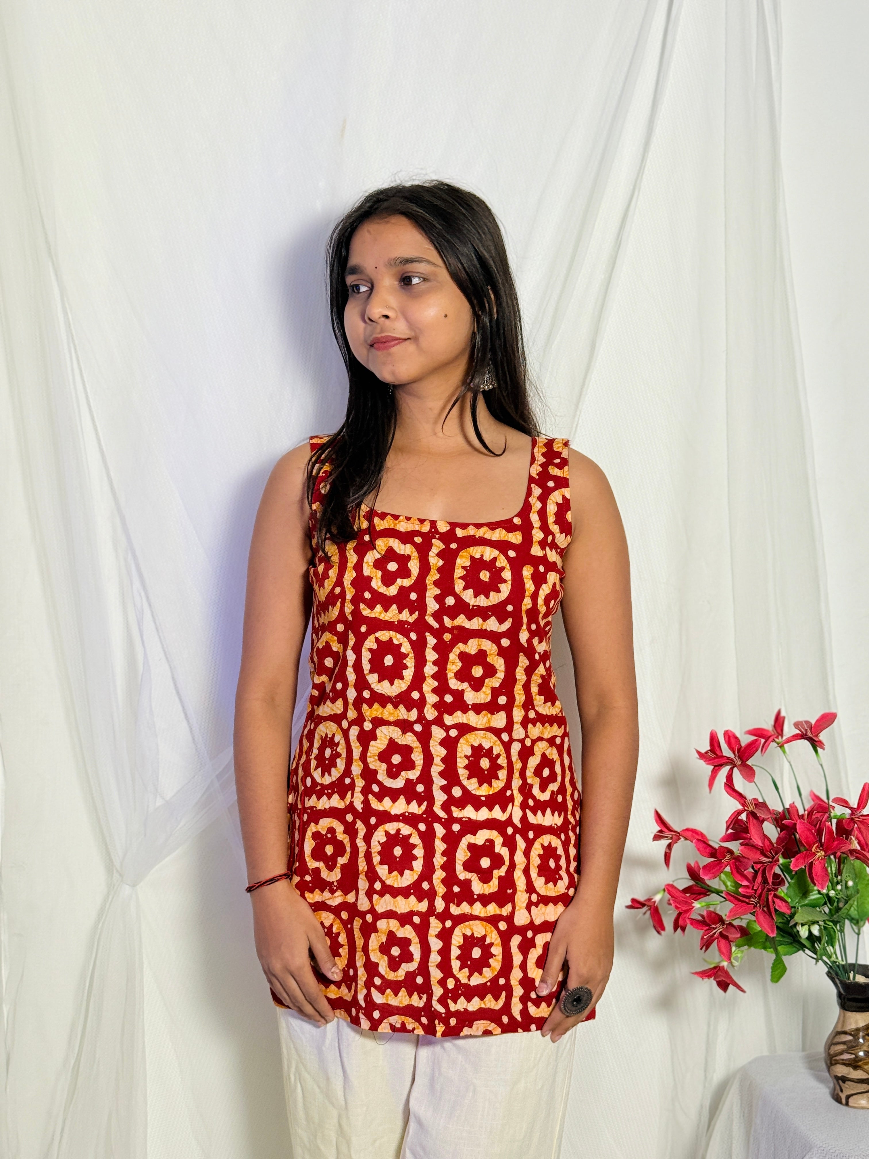 Myra Red Backless Kurti