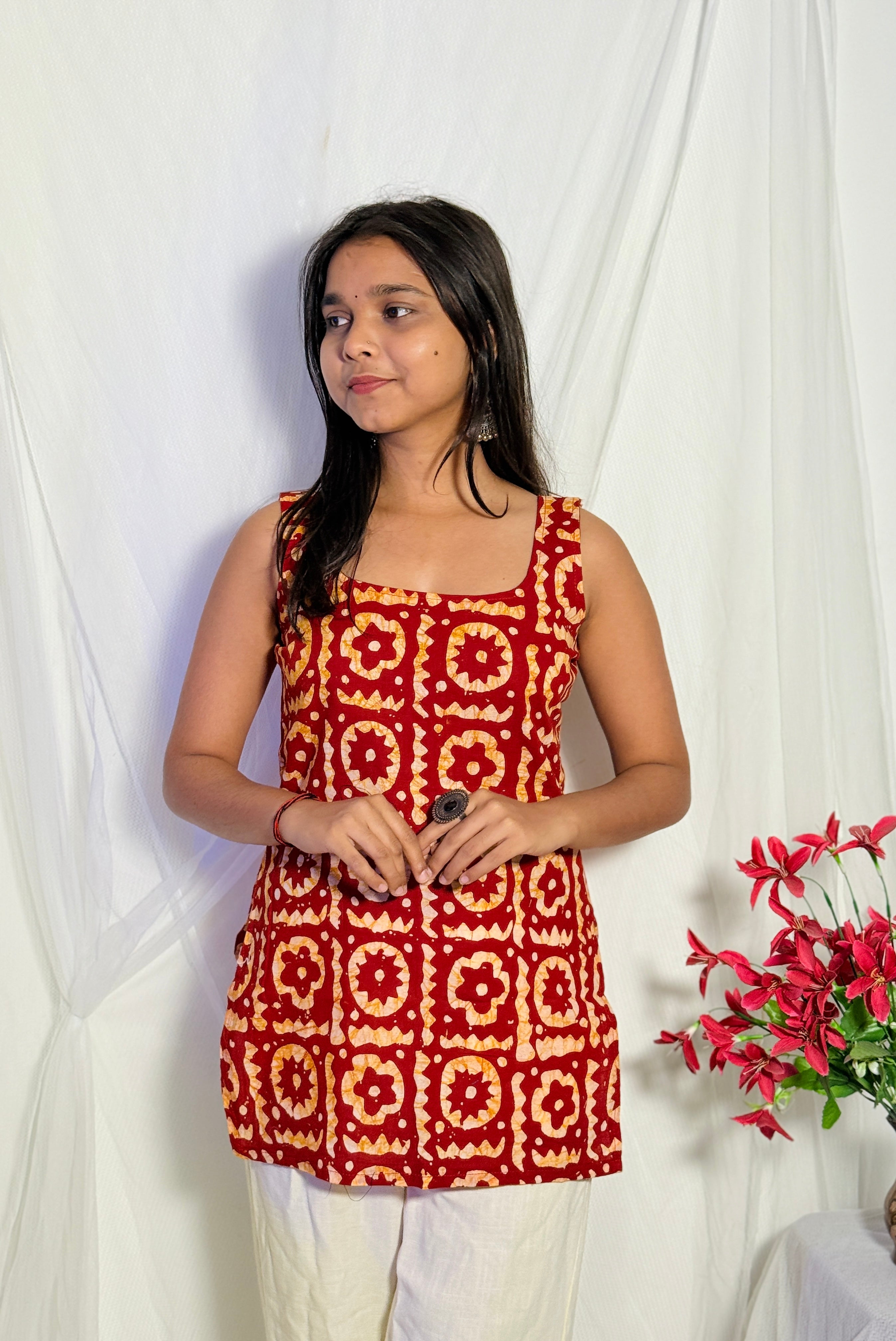 Myra Red Backless Kurti