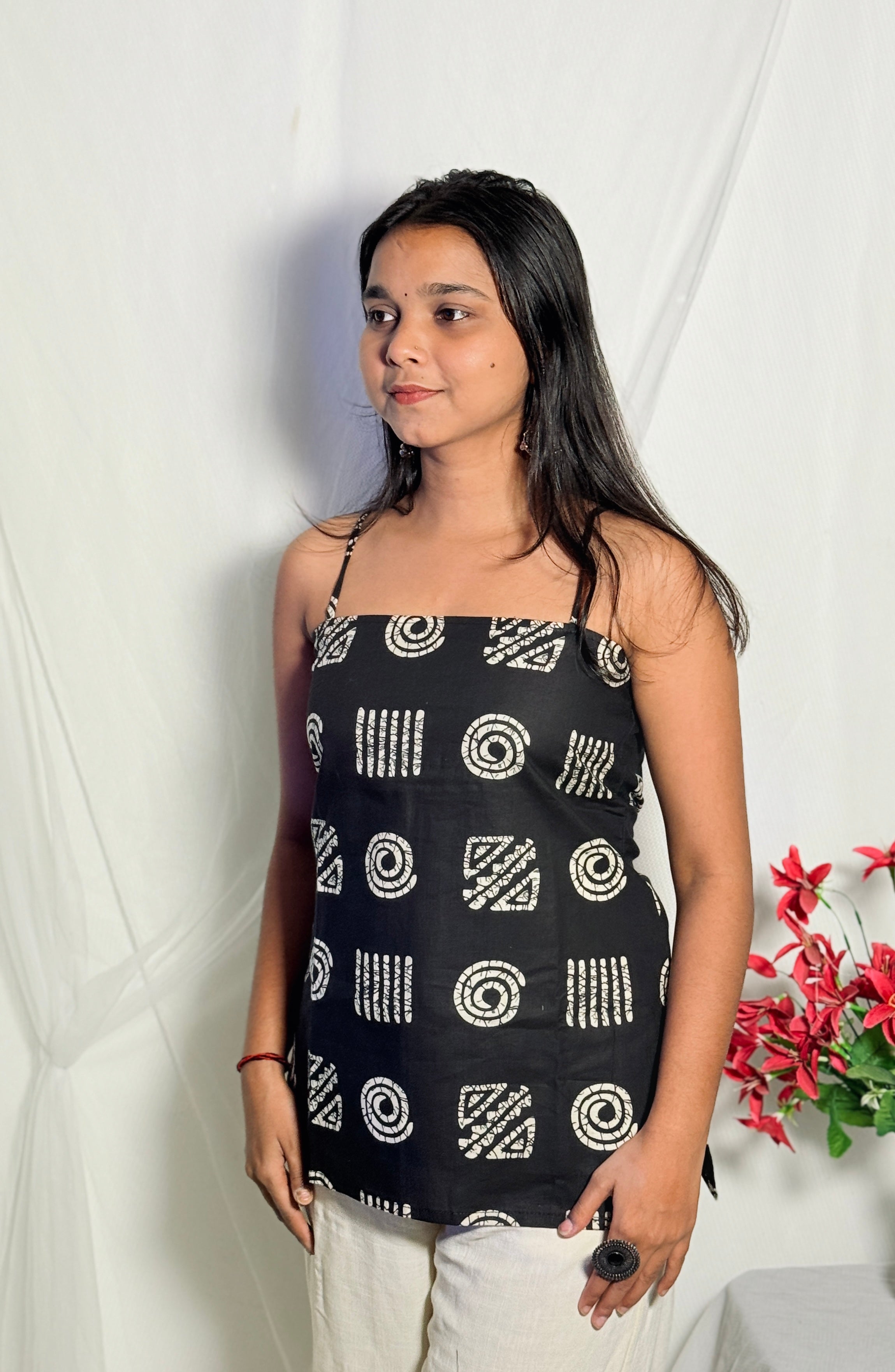 Naina Black Spaghetti Kurti