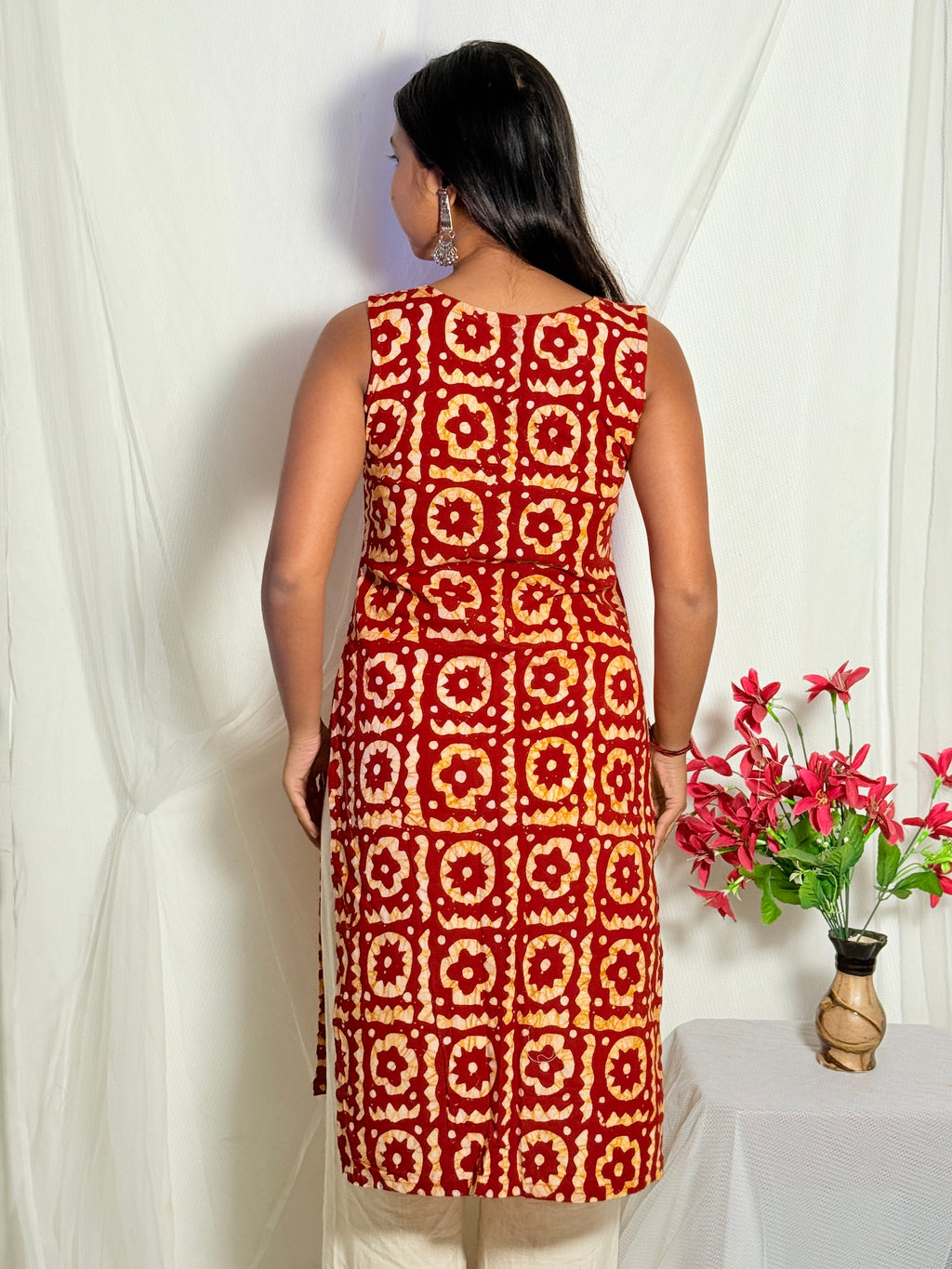 Gauri Red Long Kurti