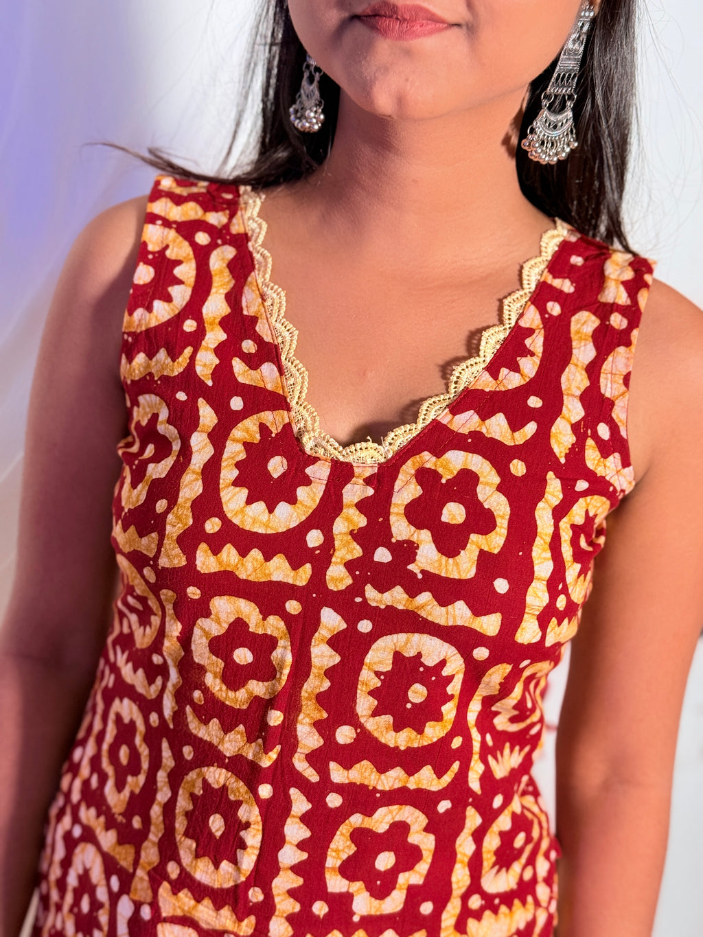 Gauri Red Long Kurti