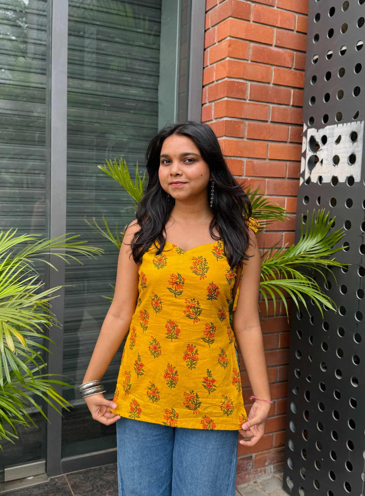 Rooh Sweetheart Neck Yellow Kurti