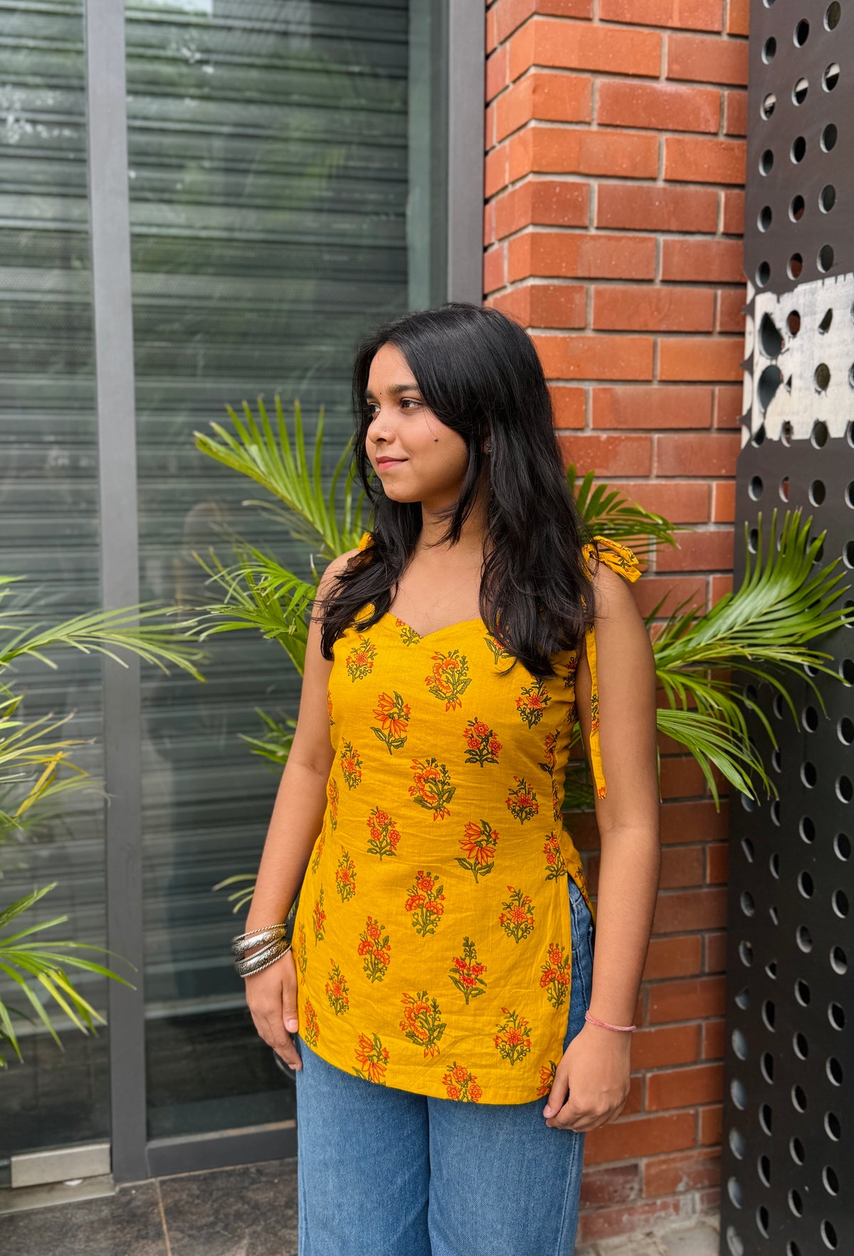 Rooh Sweetheart Neck Yellow Kurti