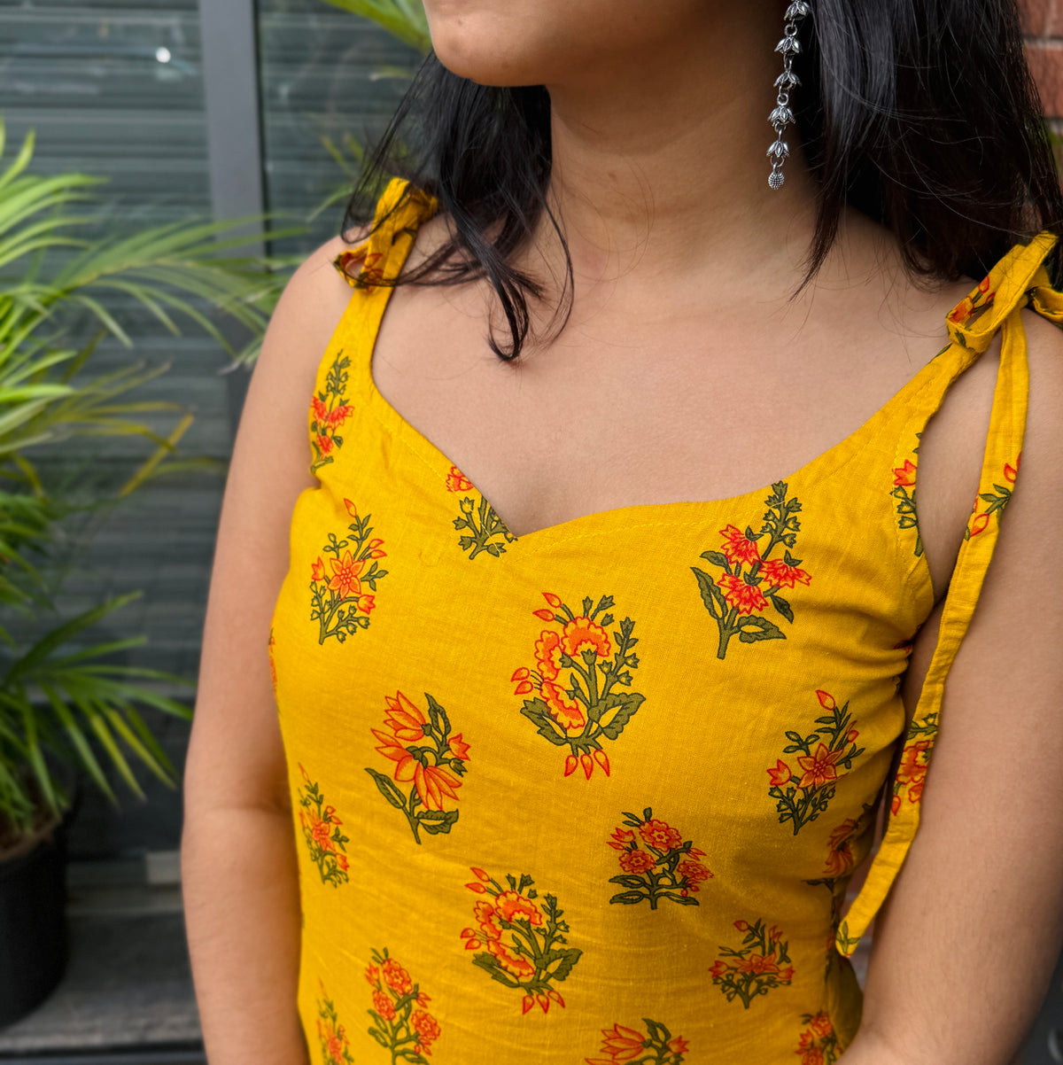 Rooh Sweetheart Neck Yellow Kurti