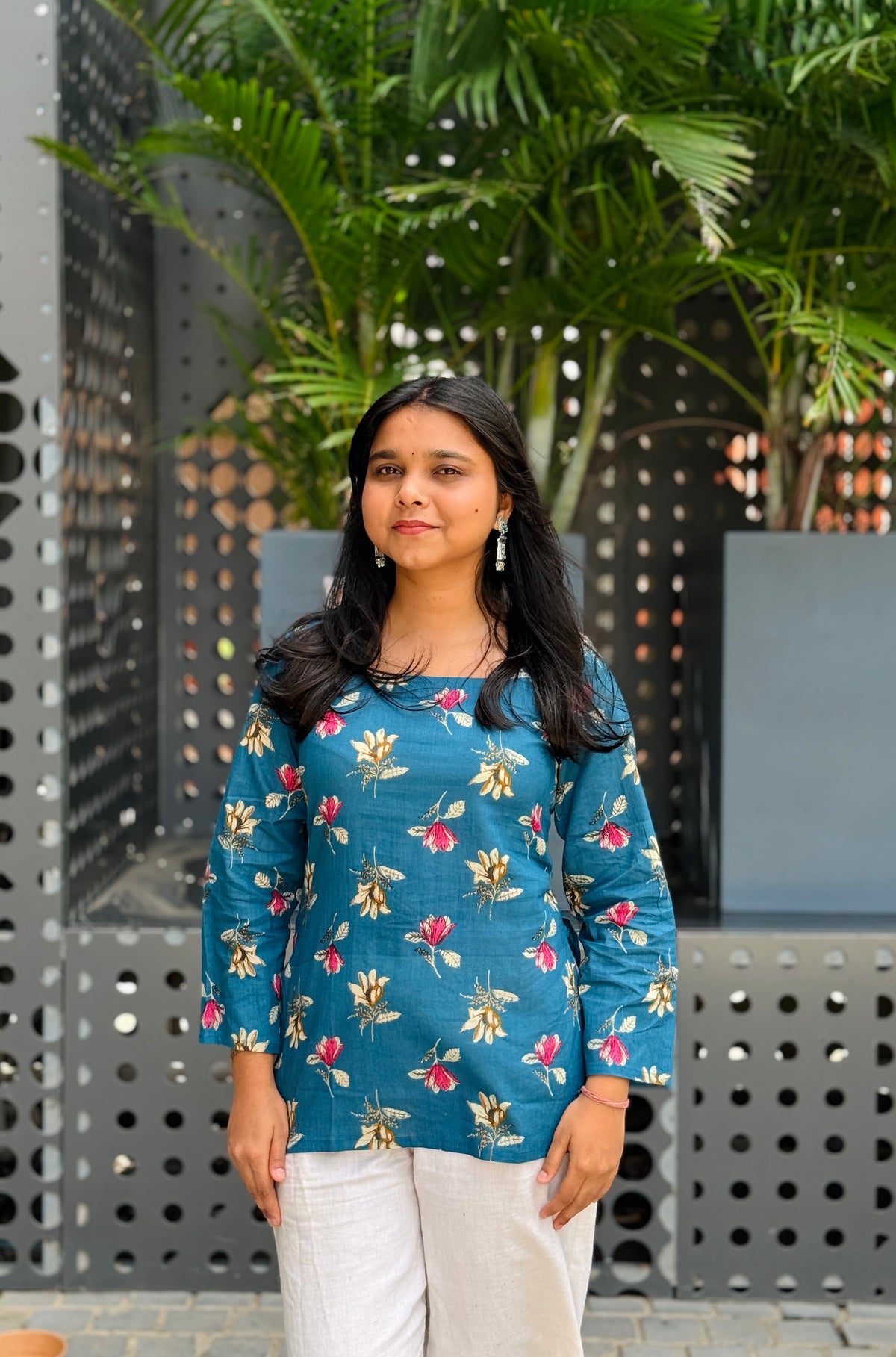 Ananya Blue Printed Kurti