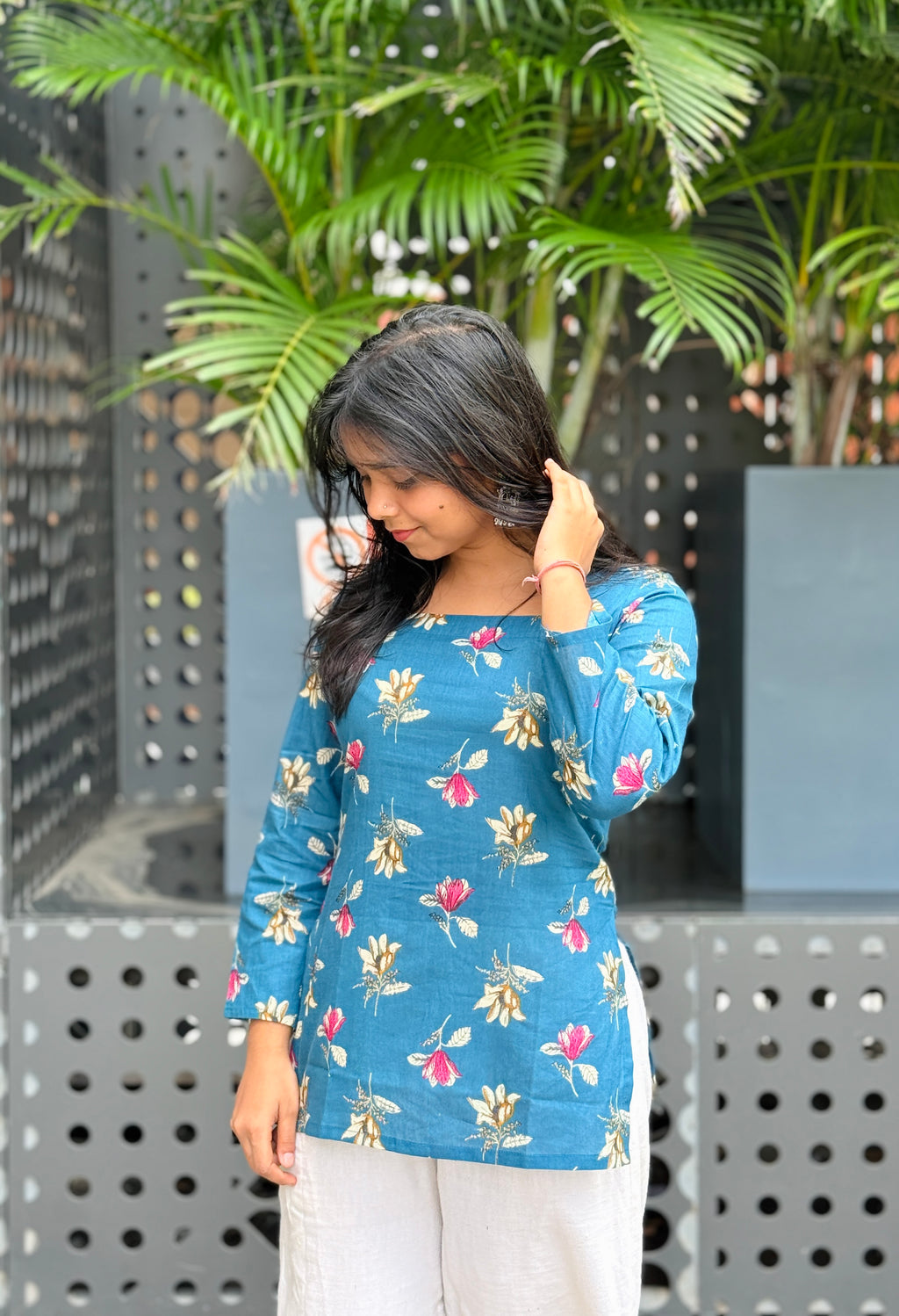 Ananya Blue Printed Kurti