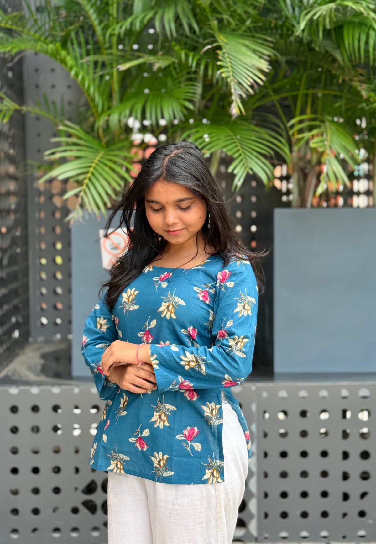 Ananya Blue Printed Kurti