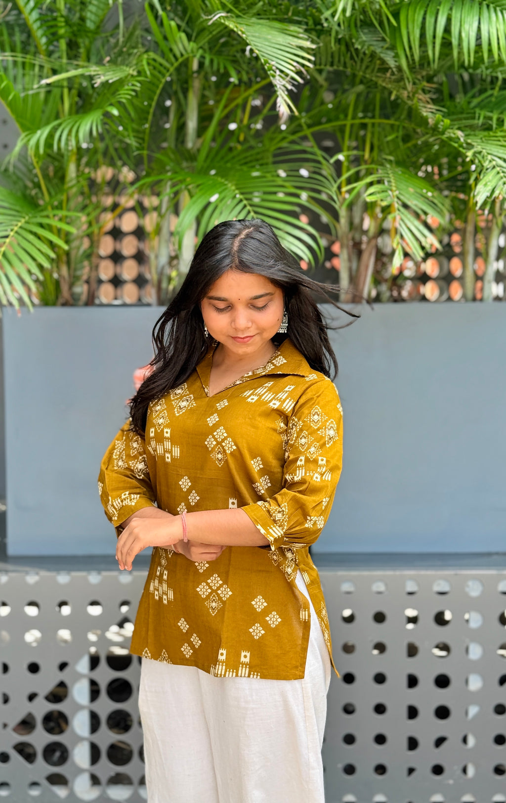 Aditi Mustard Collar Kurti