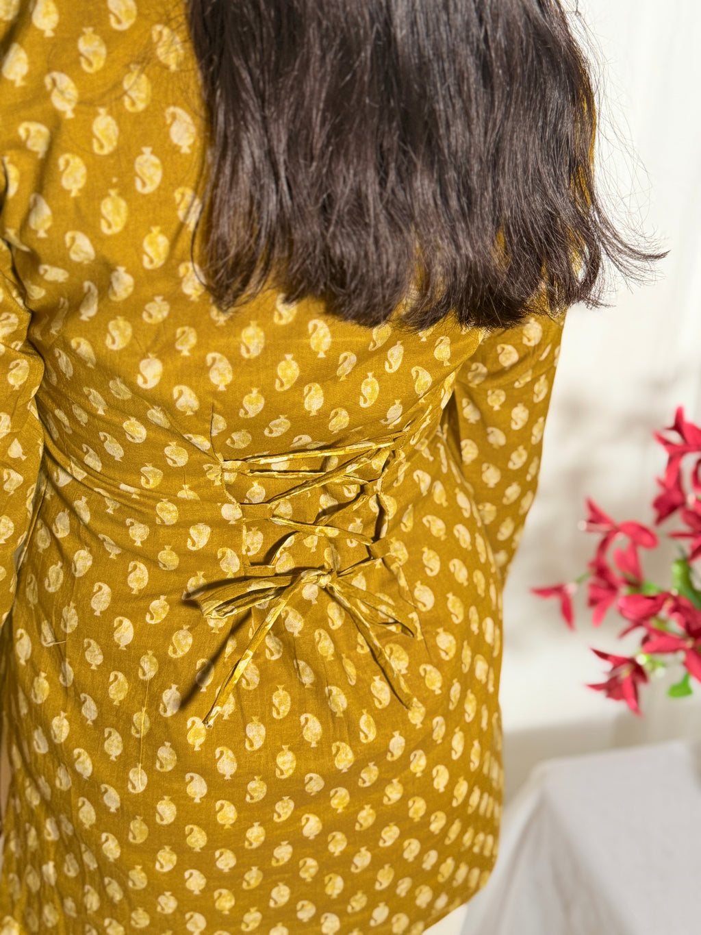 Annu Yellow Printed Kurti