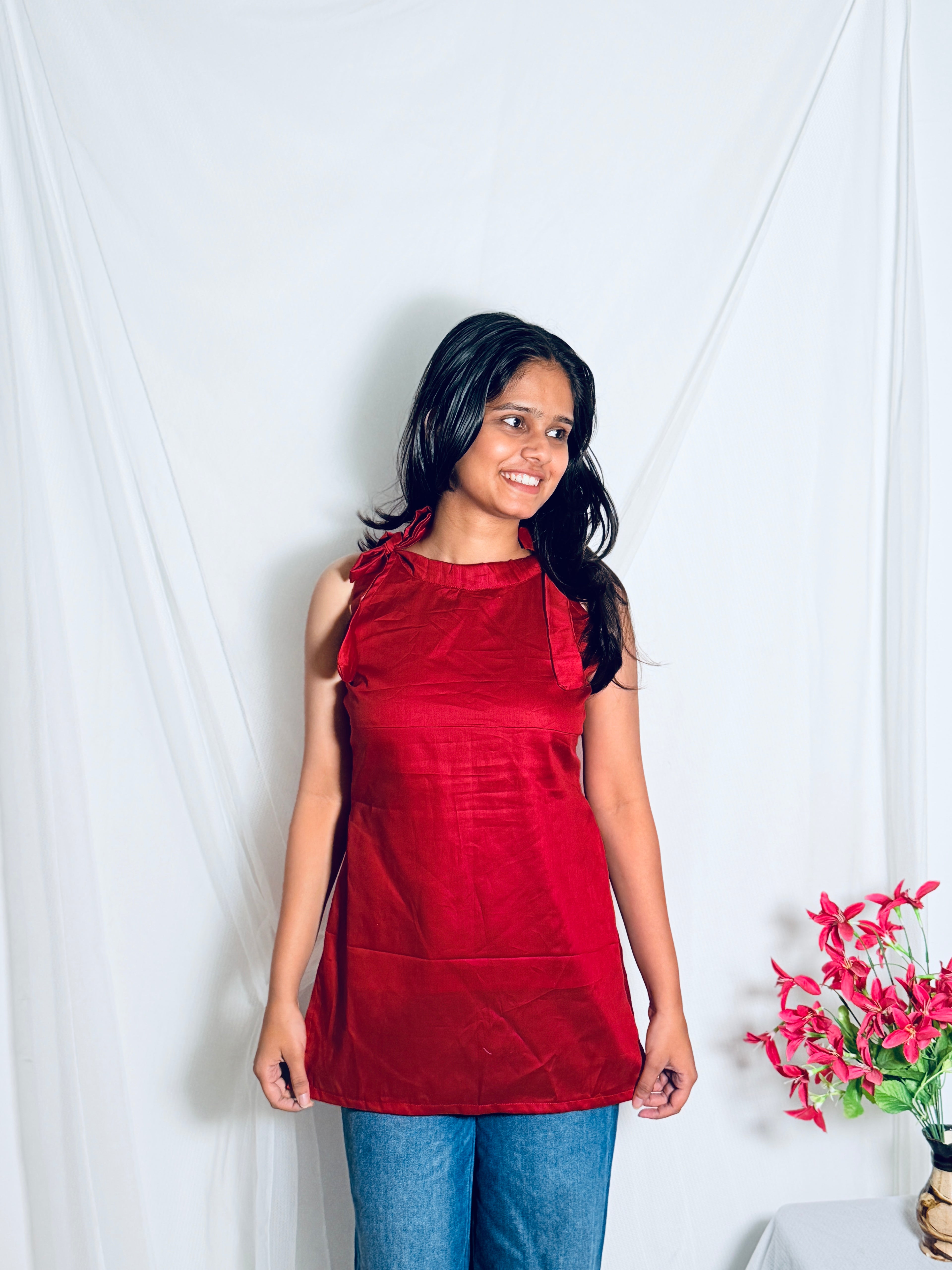 Riva Plain Red Kurti