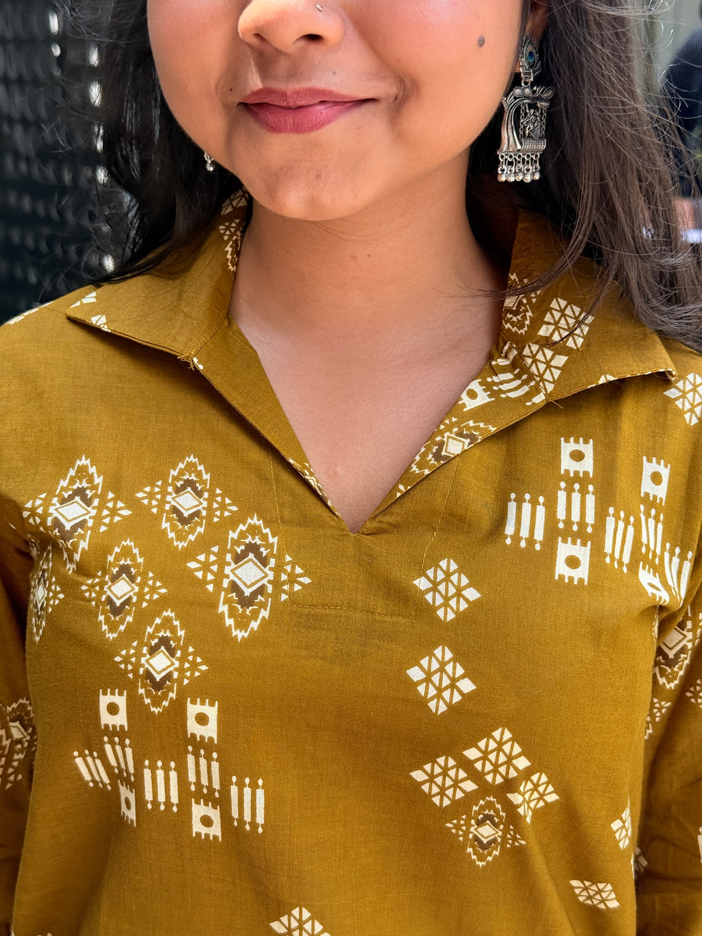 Aditi Mustard Collar Kurti