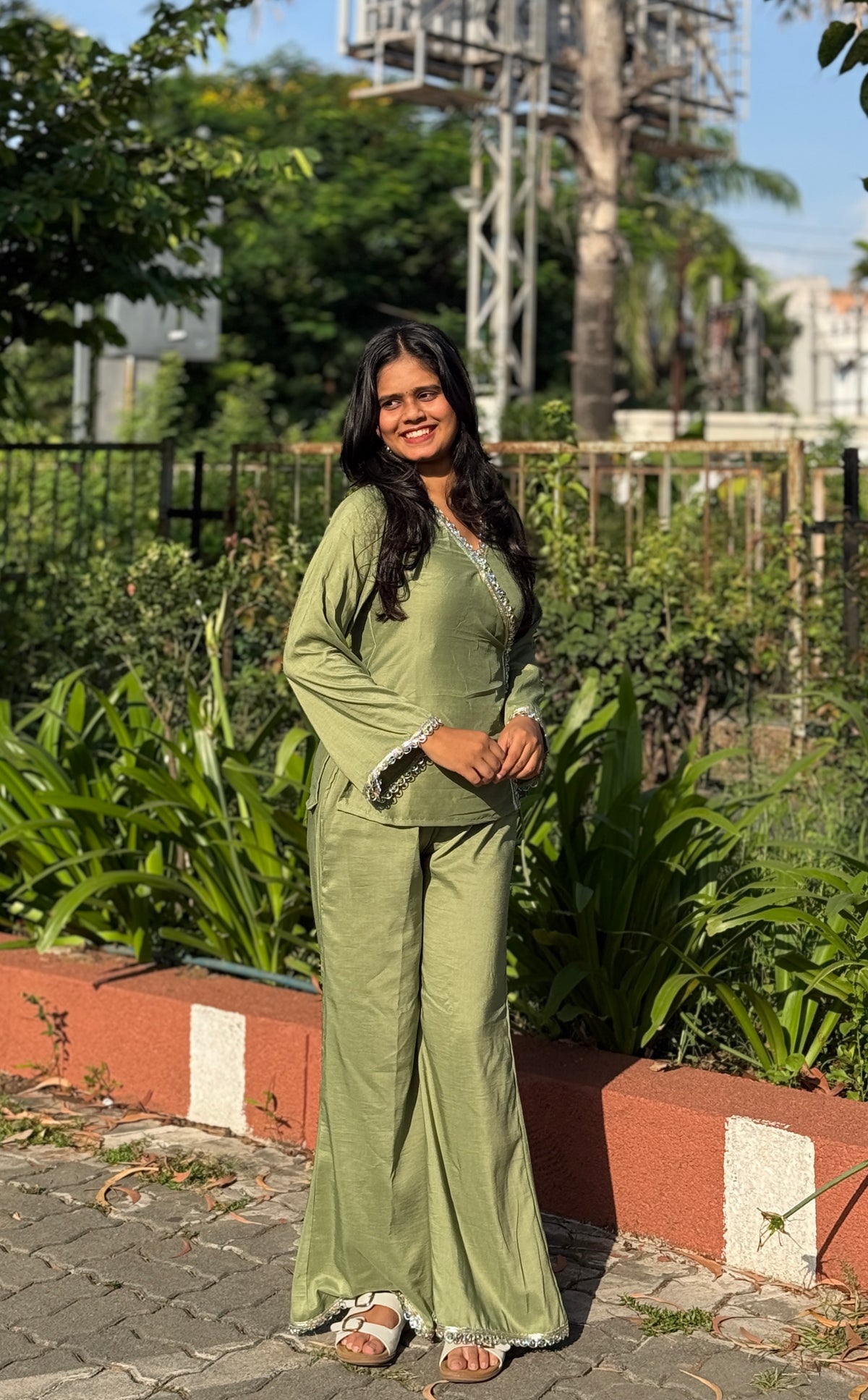 Pastel Green Angrakha Set