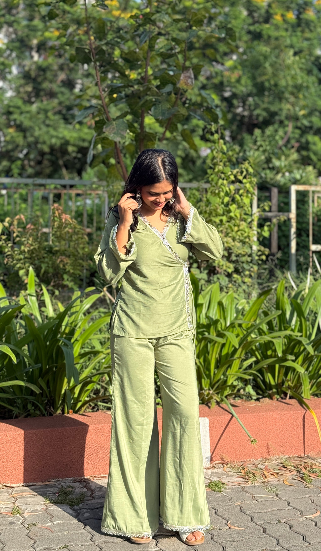 Pastel Green Angrakha Set