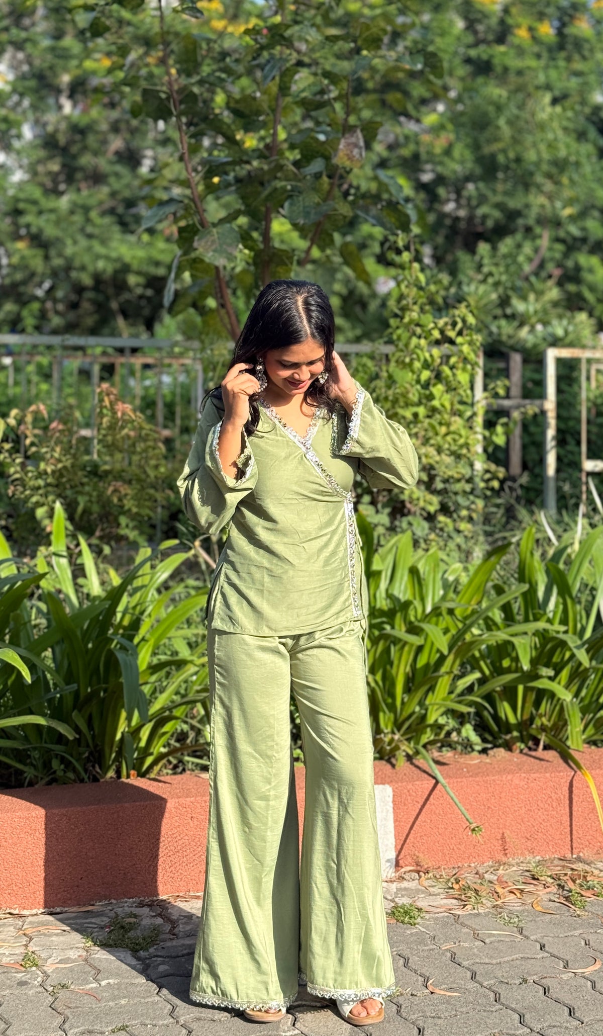 Pastel Green Angrakha Set