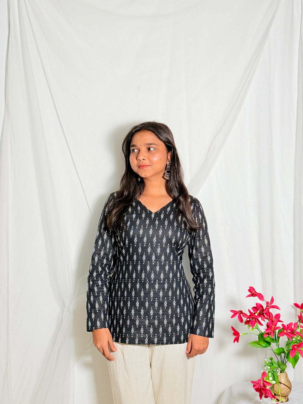 Alia Black Printed Kurti