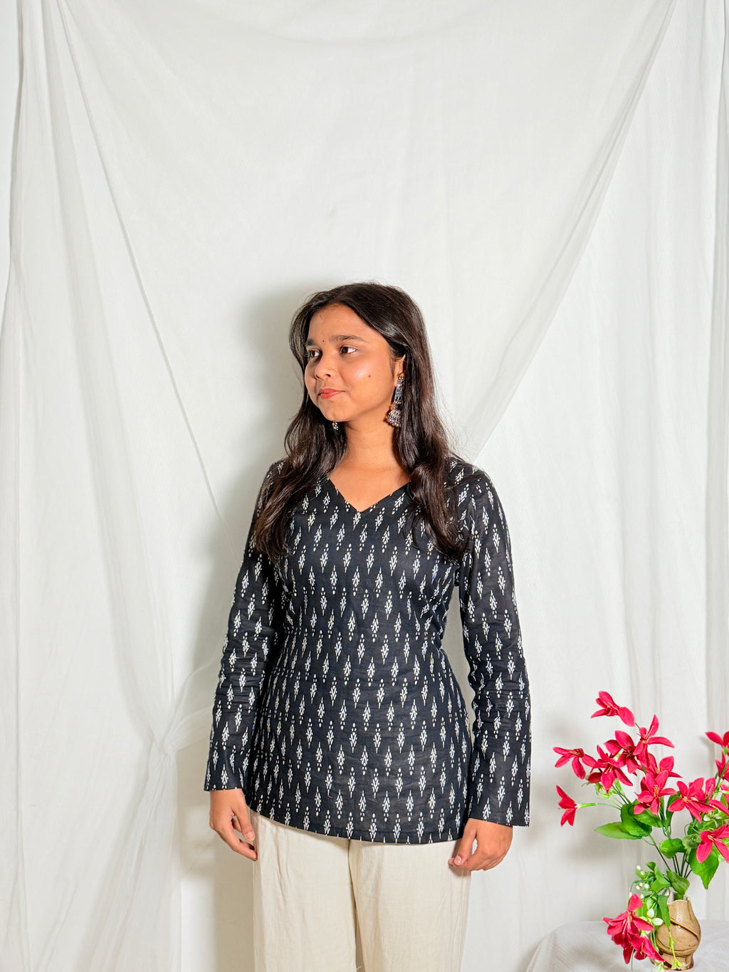 Alia Black Printed Kurti