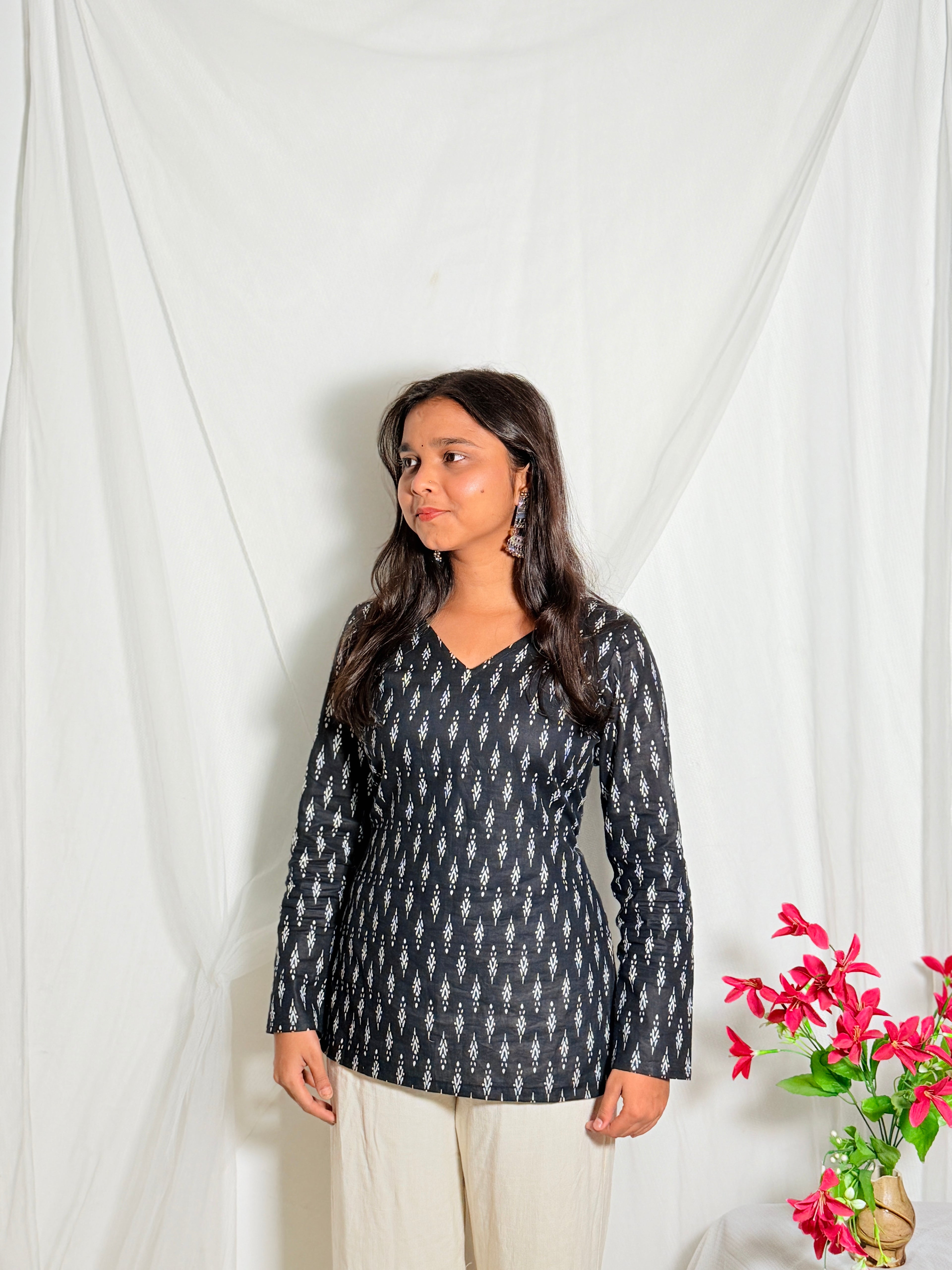 Alia Black Printed Kurti