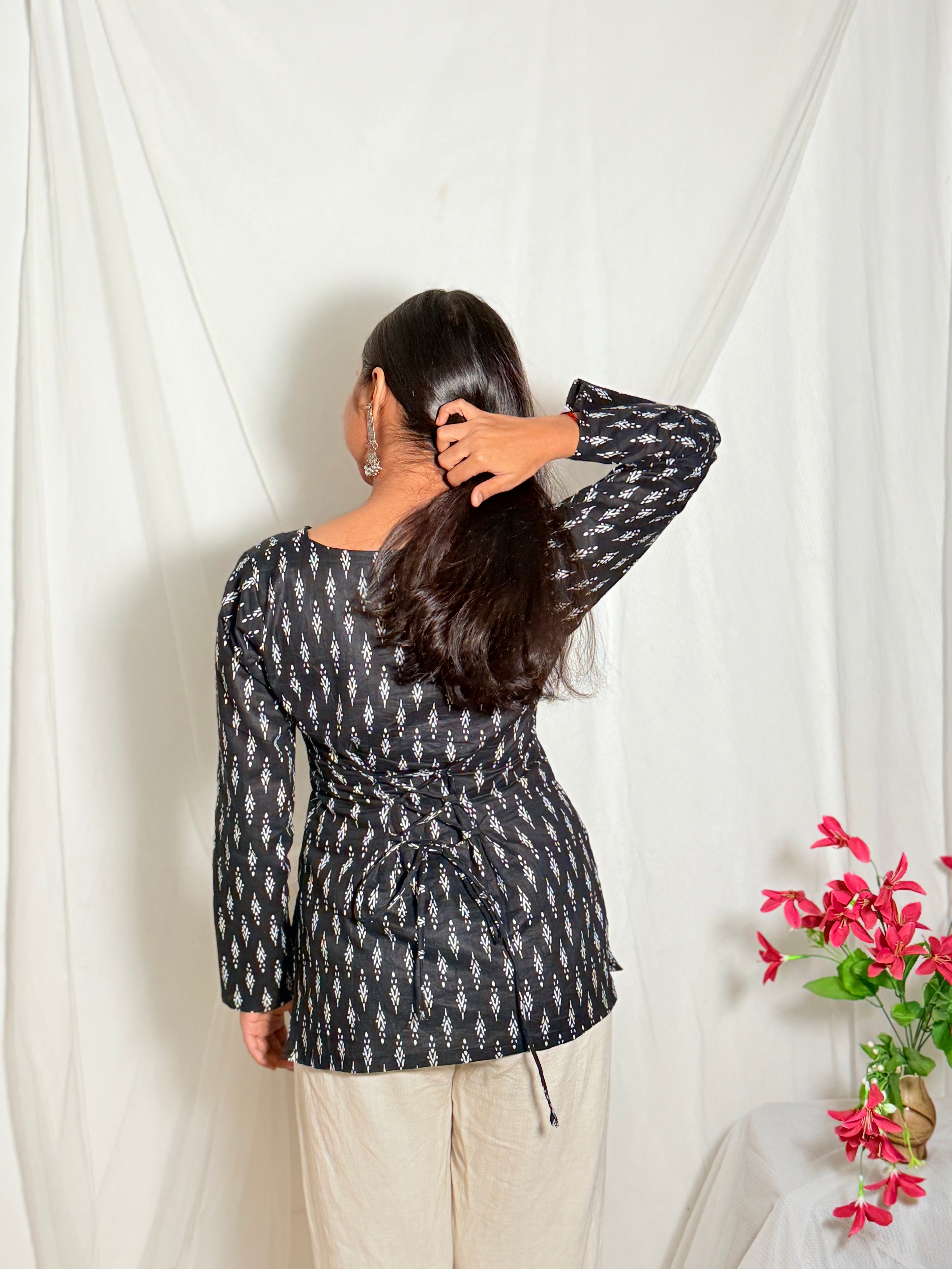 Alia Black Printed Kurti