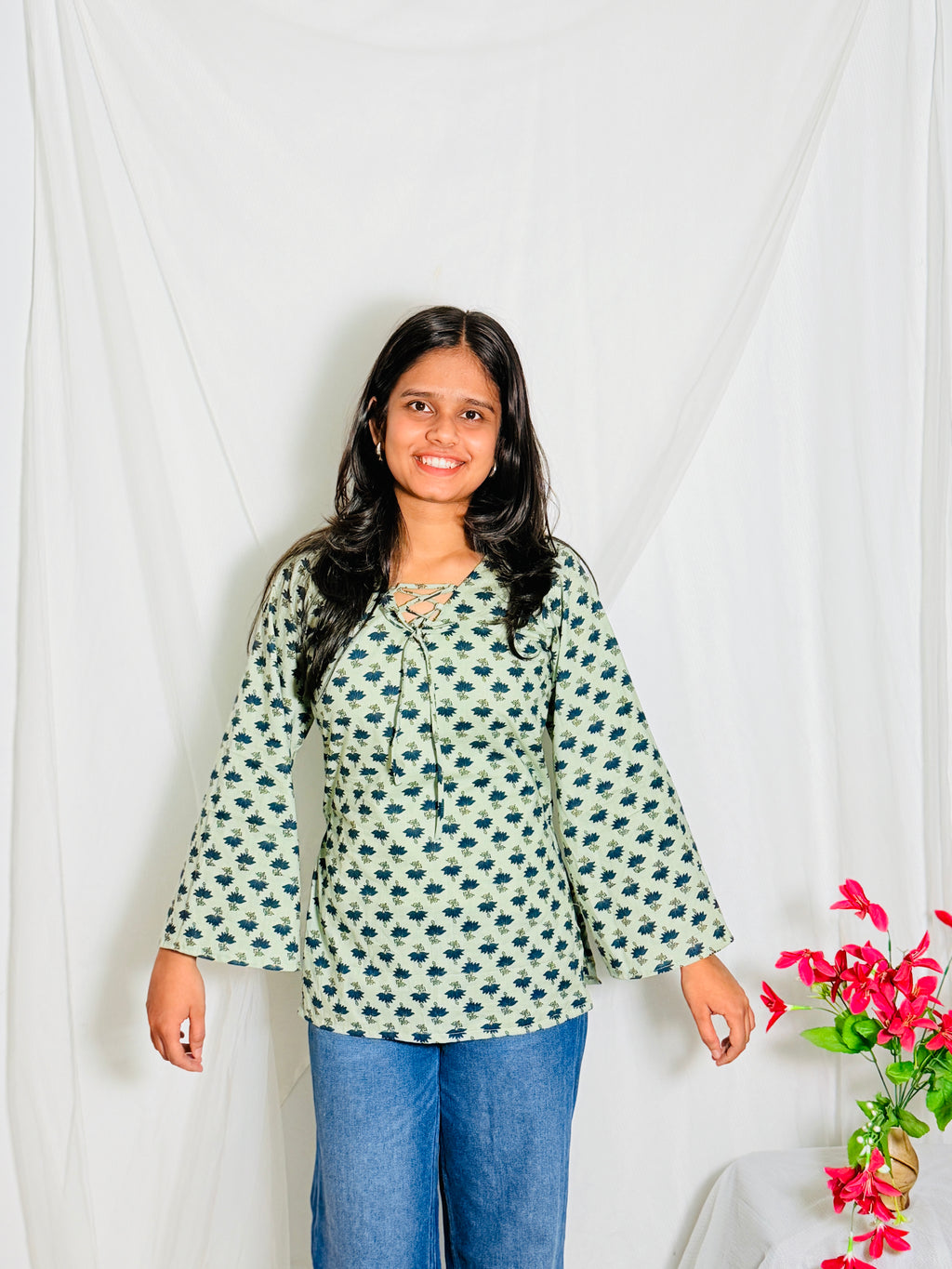 Sitara Light Green Printed Kurti