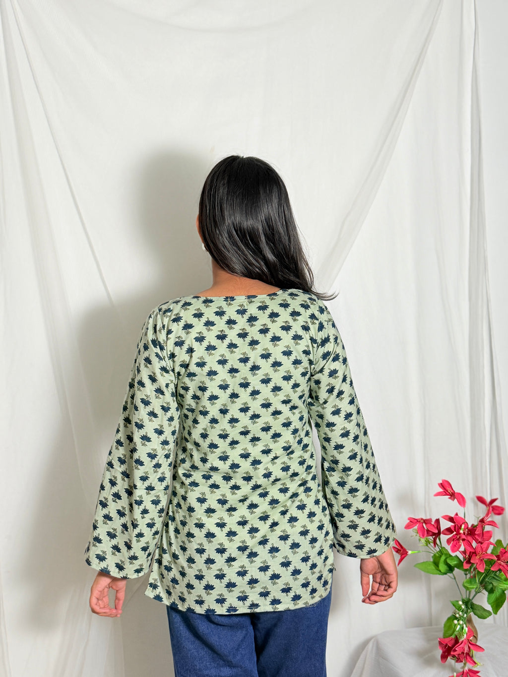 Sitara Light Green Printed Kurti