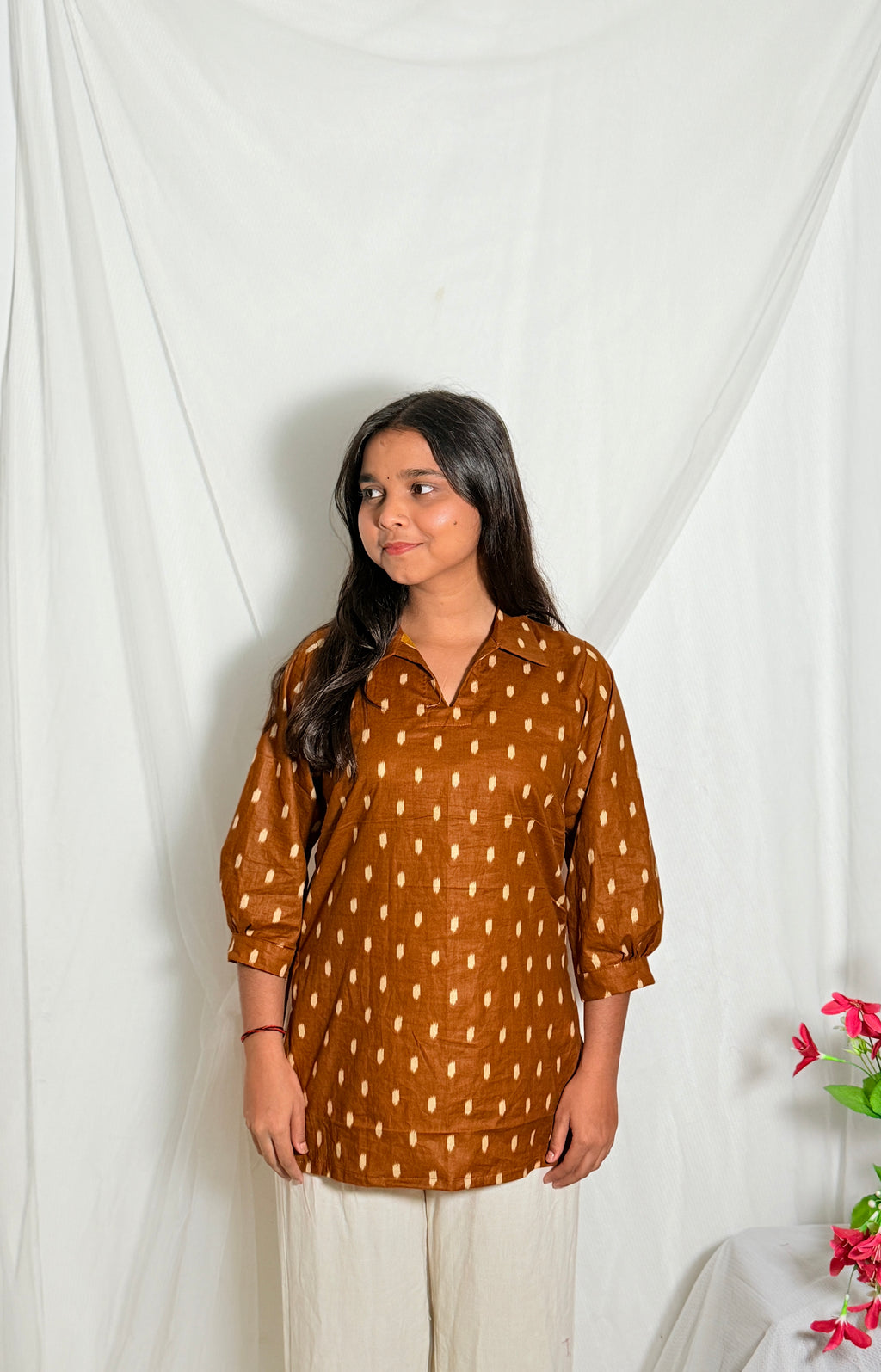 Aditi Collar and Balloon Sleeve Kurti