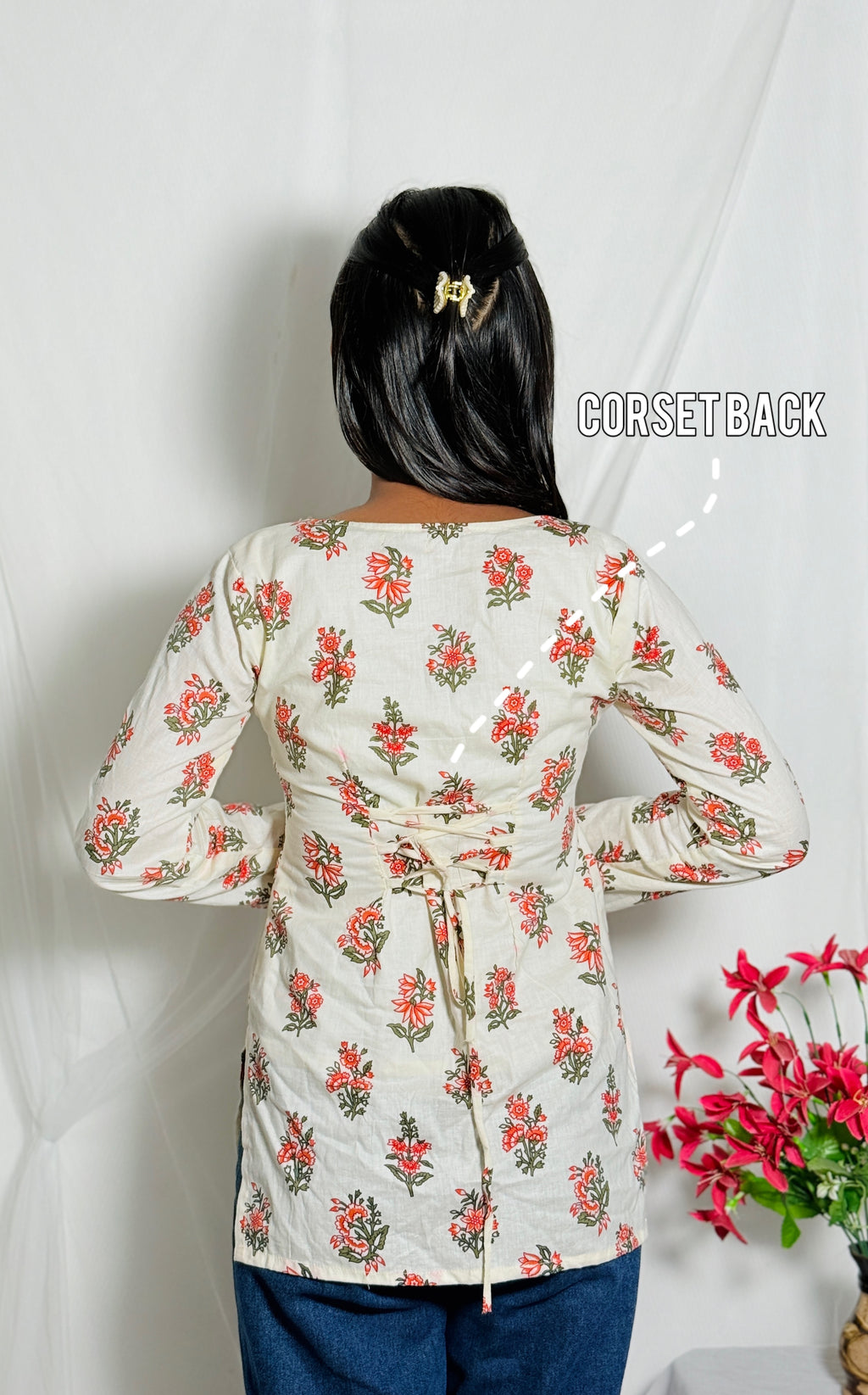 Saanvi Full Sleeve Corset Back Kurti