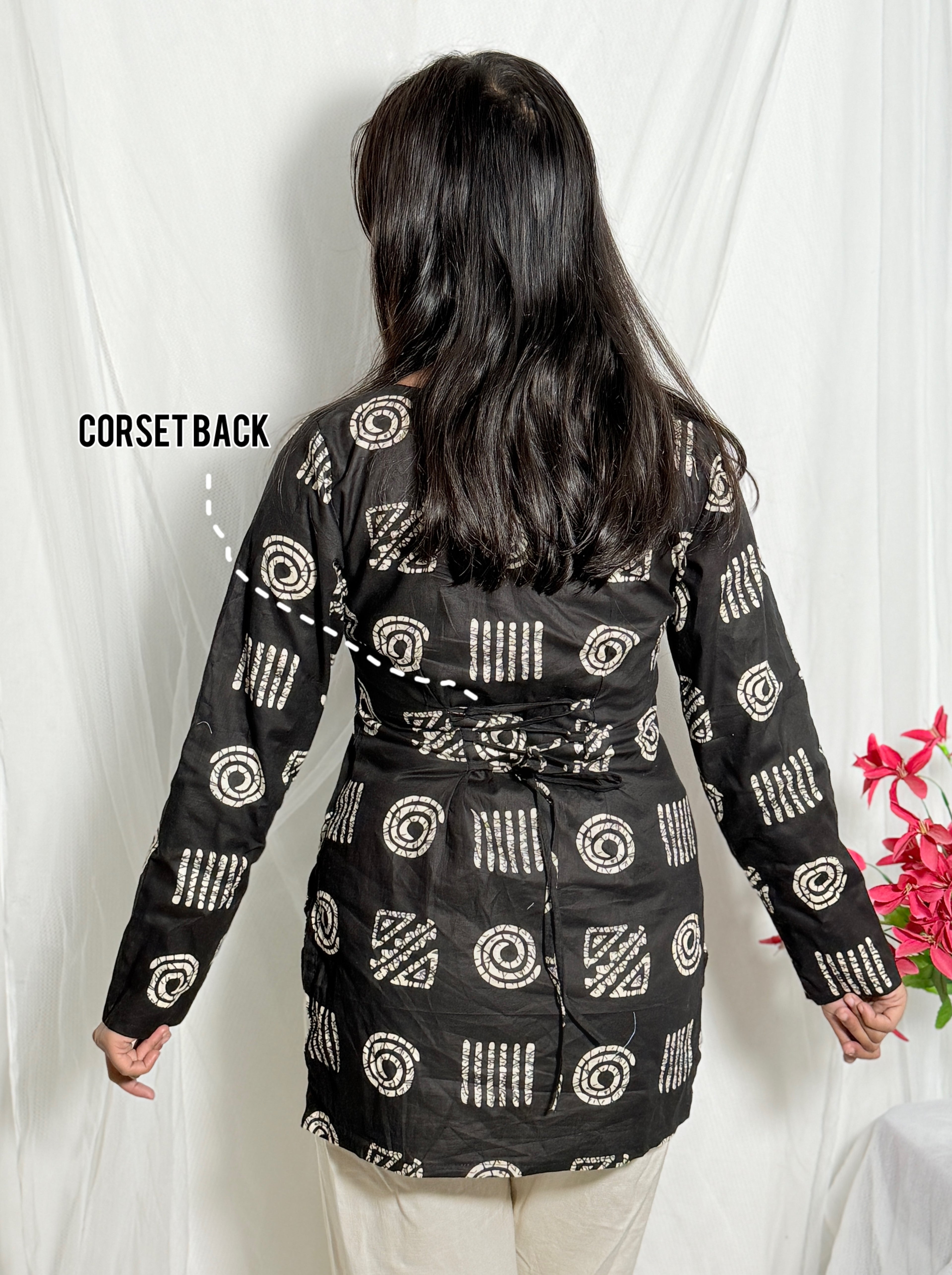 Naysha Black Kurti with Corset Back
